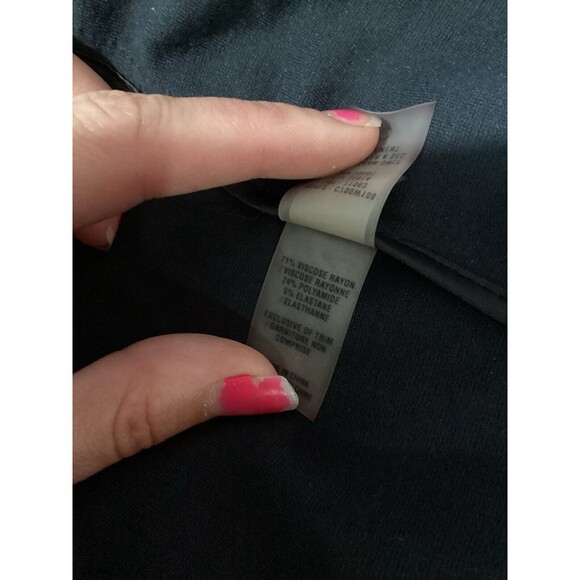 Elie Tahari Navy Blue Snap Button Up Lace Collar Jersey Blazer S - Picture 8 of 8